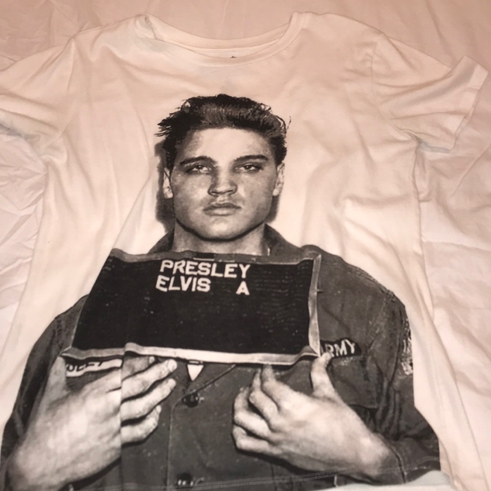 White Elvis Presley Long Tee